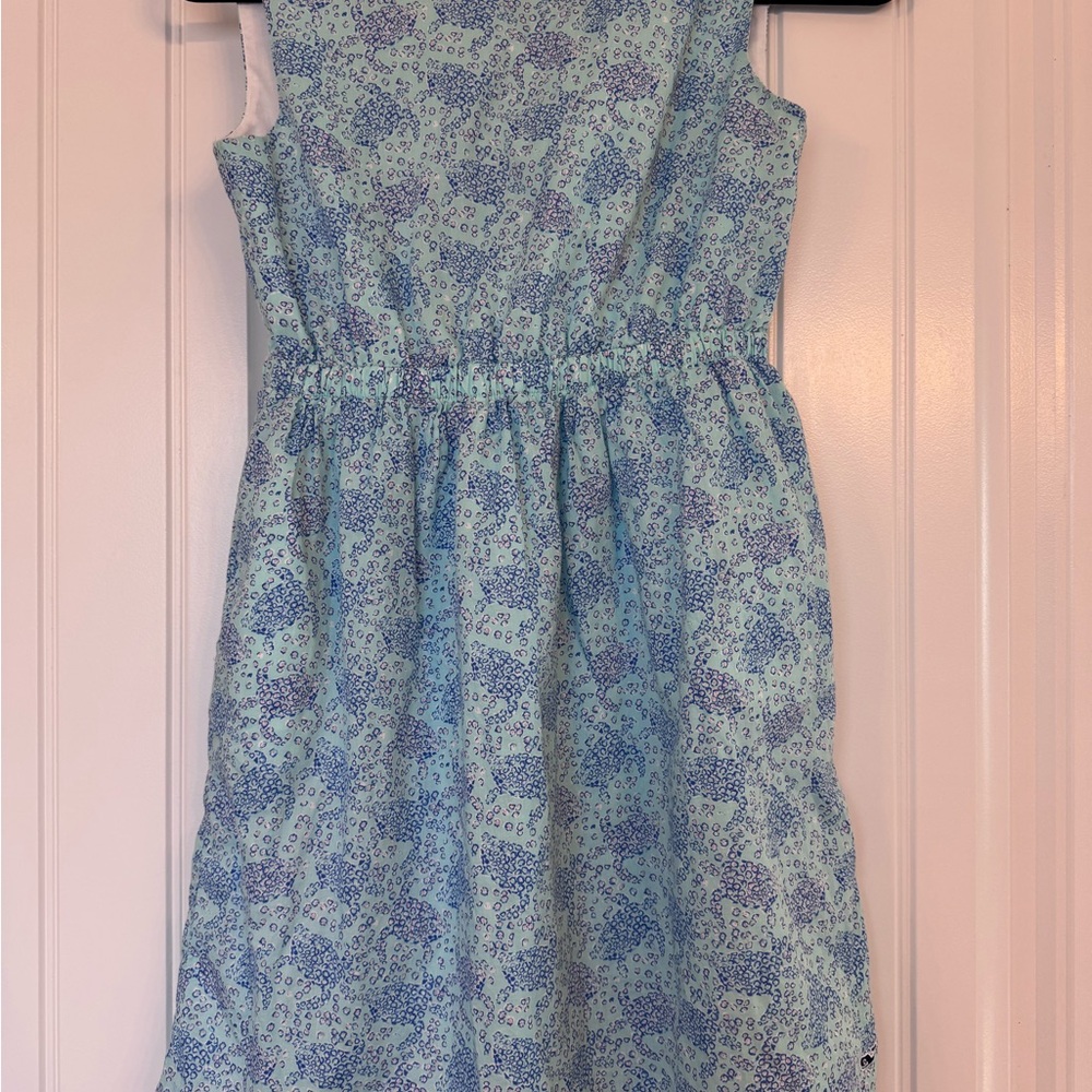 Girls Blue Floral Sleeveless Dress, Vineyard Vines